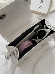 Túi đeo chéo Mini Crocodile Embossed Flap Valentine - trắng - Xem 8