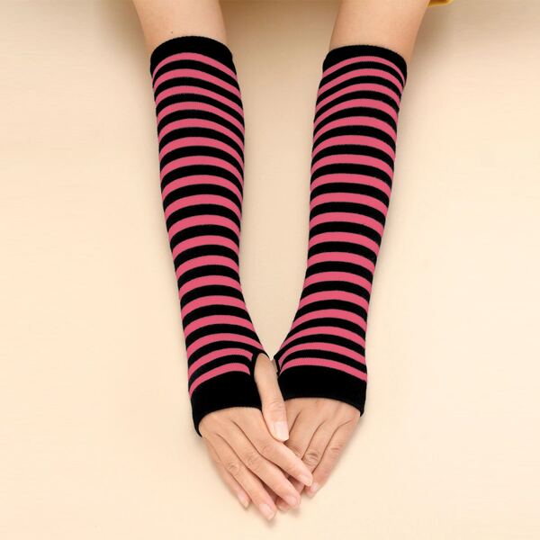 

Striped Print Gloves, Multicolor
