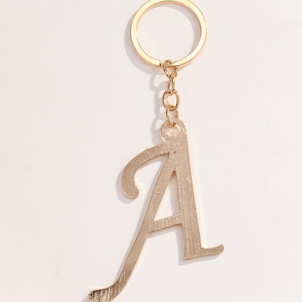 

Letter Charm Keychain, Gold