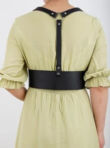 Cinturón arnés con cordón delantero - Negro - Ver 2