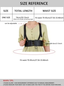 Cinturón arnés con cordón delantero - Negro - Ver 4