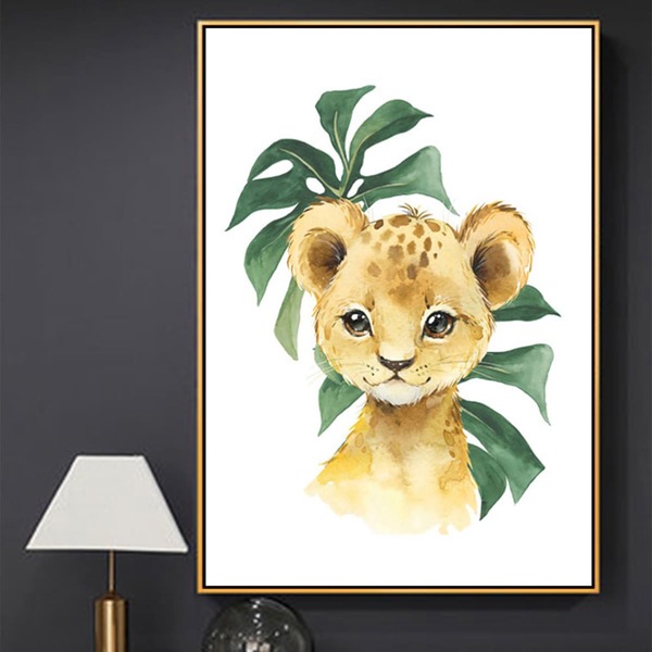 

Lion Print DIY Diamond Unframed Painting, Multicolor