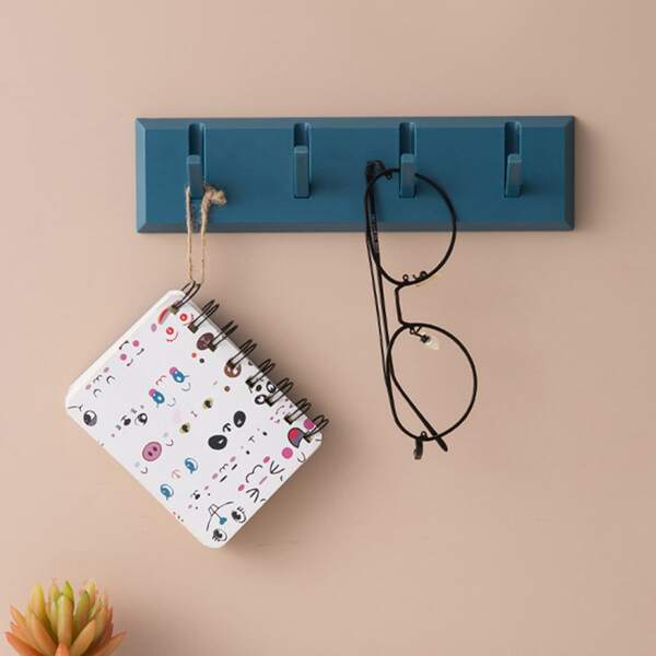 

1pc Wall Mounted Row Of Hook, Blue