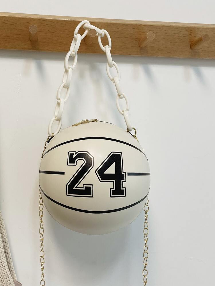 Men Basketball Design Chain Crossbody Bag - Beige - View 2