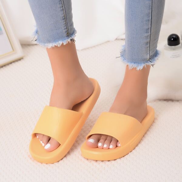

Minimalist Open Toe Slides, Yellow