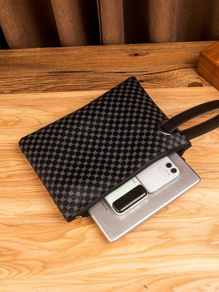 Geometric Graphic Square Bag - Black - View 5