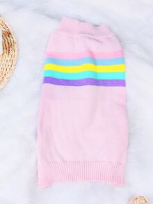 Áo len họa tiết sọc cho thú cưng - Hồng - Xem 6