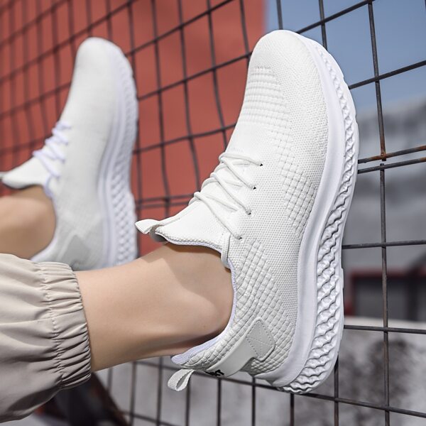 

Men Knit Running Shoes, White