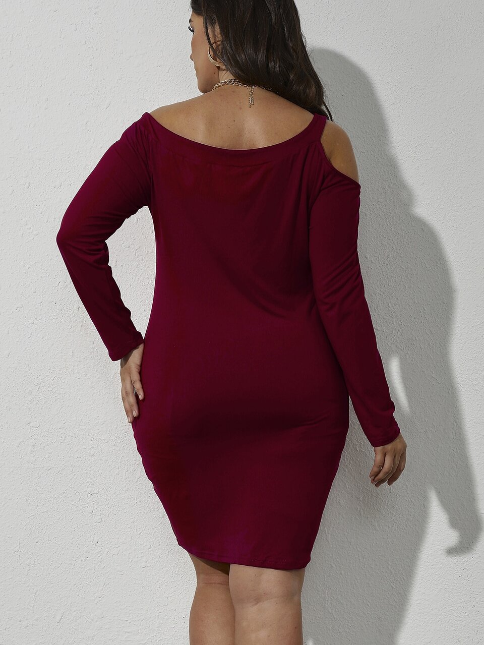 Plus Solid Cut Out Dress