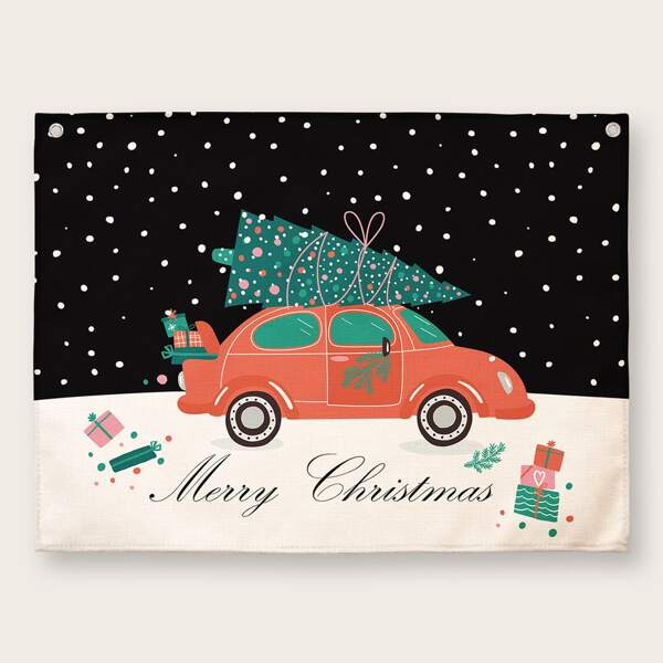

Christmas Car Print Tapestry, Multicolor