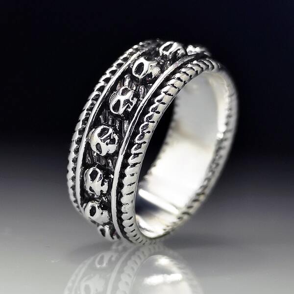 

Skull Decor Ring, Antique silver