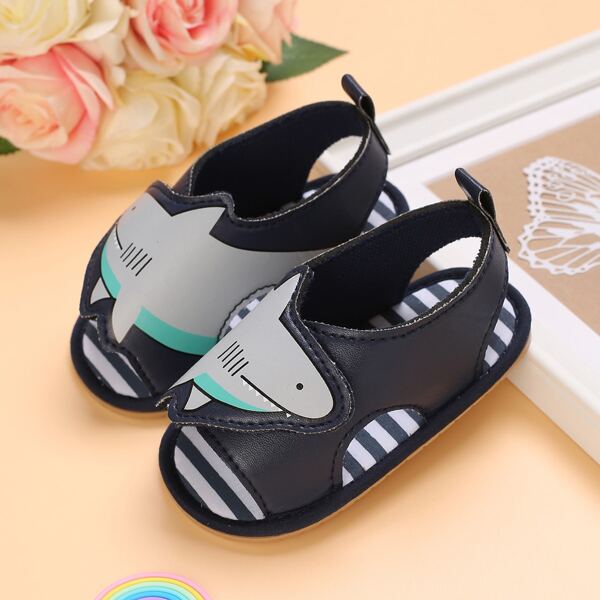 

Baby Cartoon Graphic Sandals, Navy blue