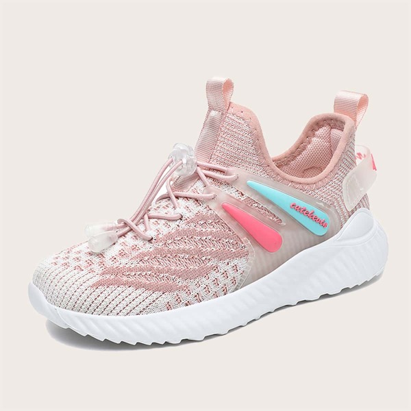 

Girls Colorblock Knit Running Shoes, Pink