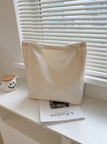 Newspaper Graphic Shopper Bag - Beige - View 5
