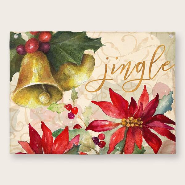 

Christmas Bells & Flower Print Tapestry, Multicolor