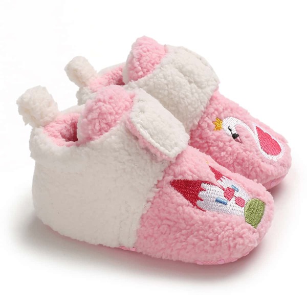 

Baby Embroidery Decor Fluffy Boots, Pink