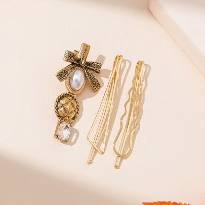 3pcs Bow Decor Hair Clip