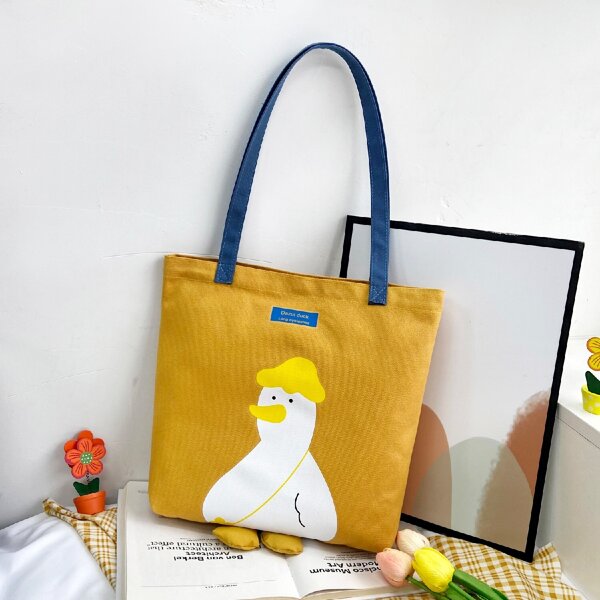 

Cartoon Design Shopper Bag, Yellow