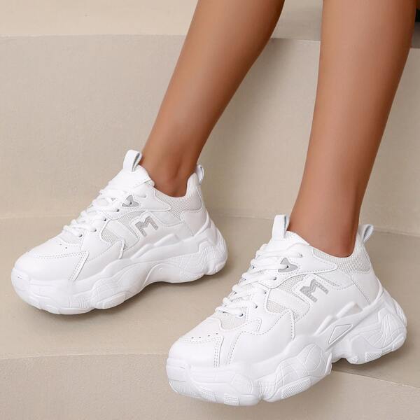 

Minimalist Breathable Chunky Sneakers, White
