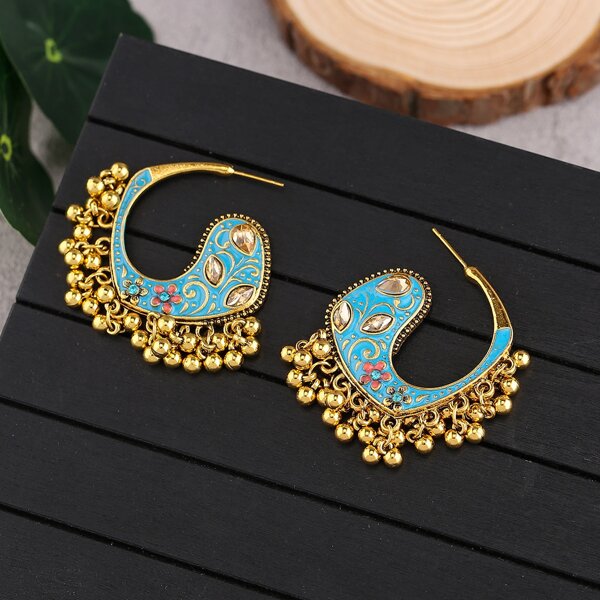 

Rhinestone Flower Decor Earrings, Multicolor