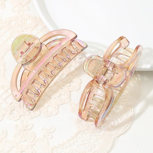 

2pcs Minimalist Hair Claw, Ombre