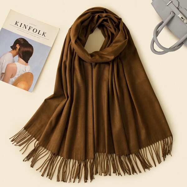 

Minimalist Solid Scarf, Brown