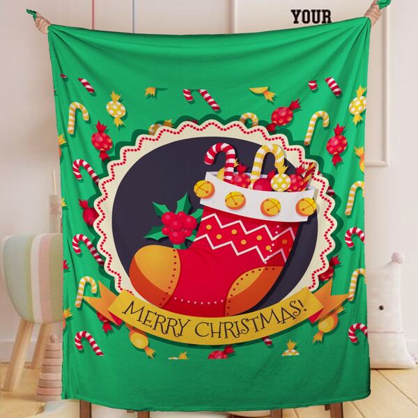 

Christmas Sock Print Blanket, Multicolor