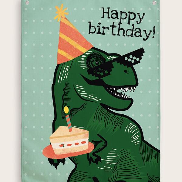 

Cartoon Dinosaur Print Tapestry, Multicolor