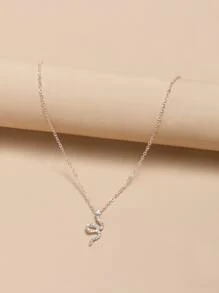Collar con diamante de imitación serpiente - Oro rosa - Ver 2