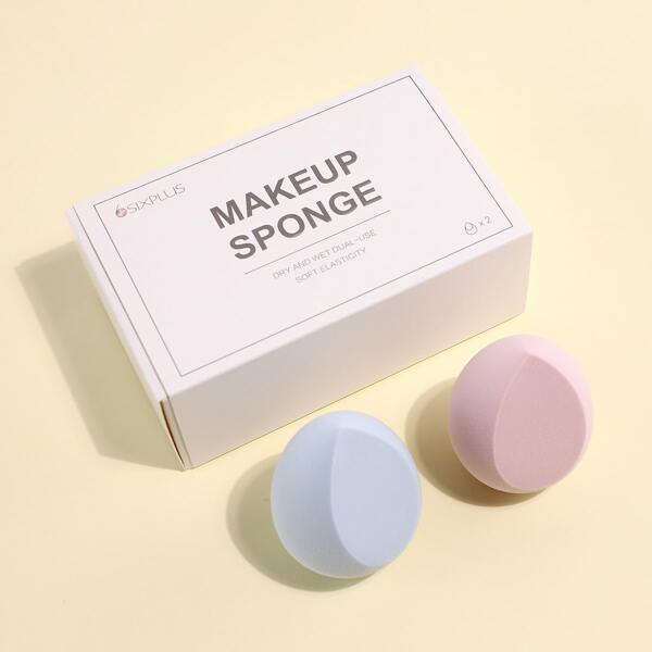 

2pcs Makeup Sponge, Multicolor