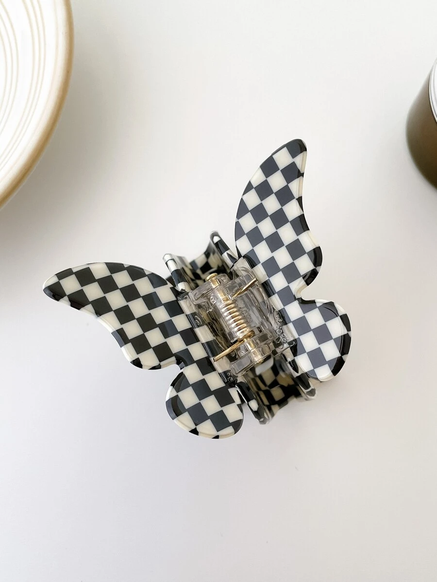 Plaid Pattern Butterfly Decor Hair Claw SHEIN USA