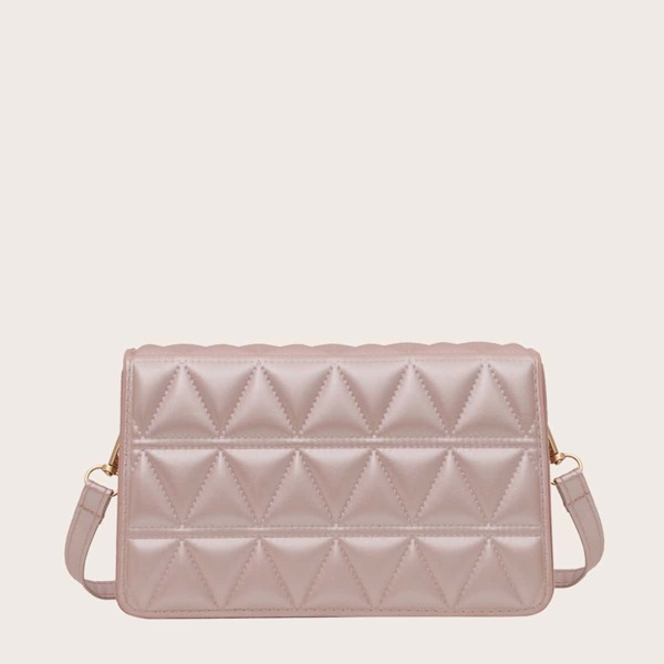 

Minimalist Textured Square Bag, Pink