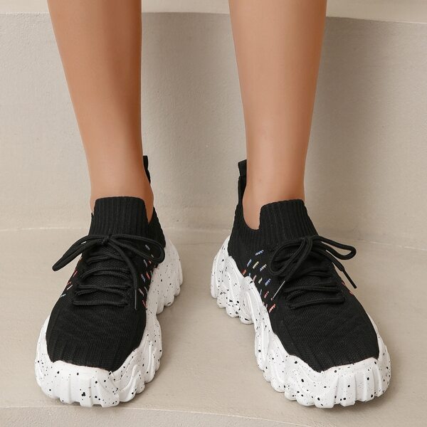 

Ombre Detail Knit Chunky Sneakers, Black