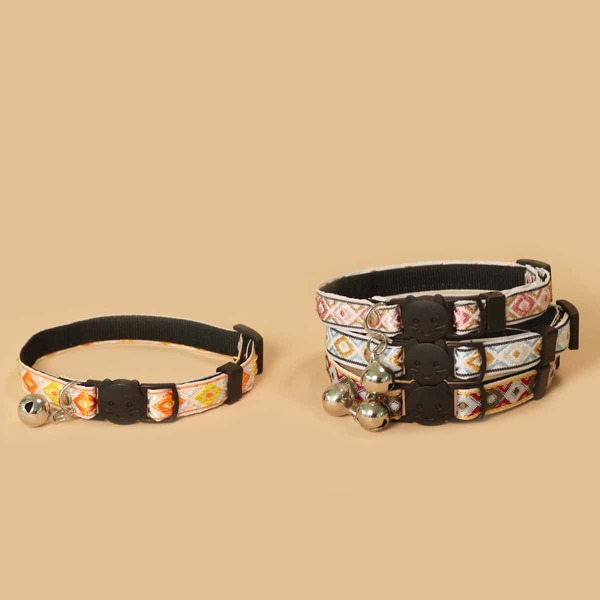 

1pc Geometric Pattern Random Pet Collar, Multicolor