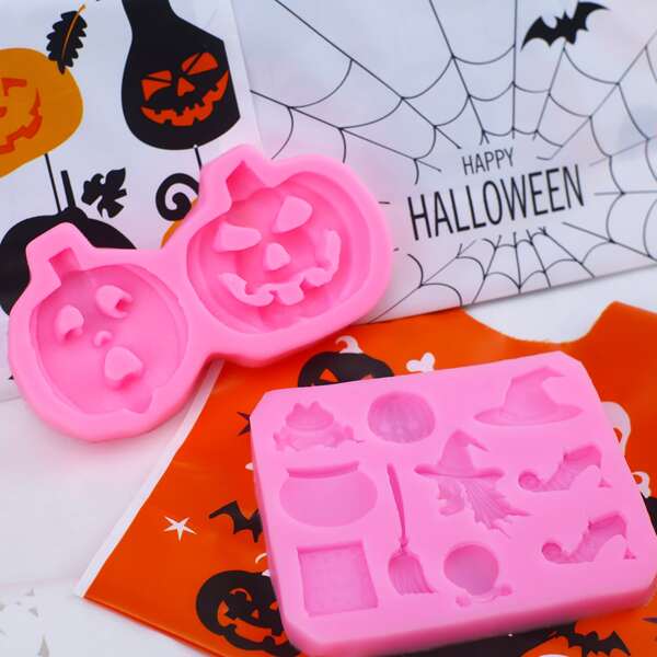

2pcs Halloween Design Mold, Pink