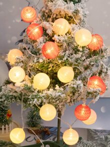 1pc 1.5m 10led Christmas Decorative Ball String Light For Indoor Tree Decoration - Yellow - View 1