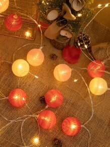 1pc 1.5m 10led Christmas Decorative Ball String Light For Indoor Tree Decoration - Yellow - View 3