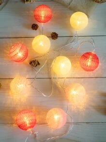 1pc 1.5m 10led Christmas Decorative Ball String Light For Indoor Tree Decoration - Yellow - View 6