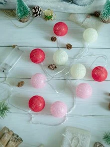 1pc 1.5m 10led Christmas Decorative Ball String Light For Indoor Tree Decoration - Yellow - View 7