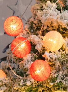 1pc 1.5m 10led Christmas Decorative Ball String Light For Indoor Tree Decoration - Yellow - View 2