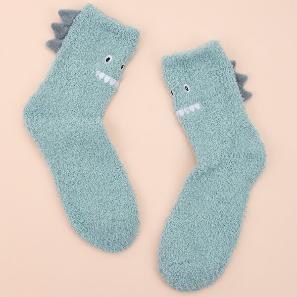 

Cartoon Fuzzy Socks, Green