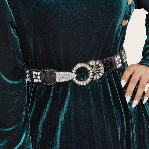 

Rhinestone Decor Belt, Black