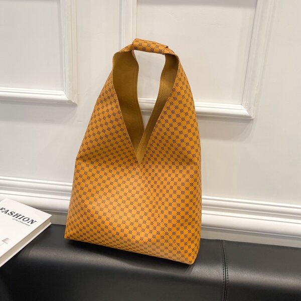 

Minimalist Geometric Pattern Bucket Bag, Multicolor