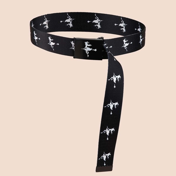 

Cartoon Graphic Tape Belt, Black and white