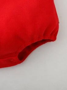 Peninsula Baby 嬰兒愛心和標語圖案網眼刺繡荷葉邊附髮帶連身背心 - 紅色 - 查看 8