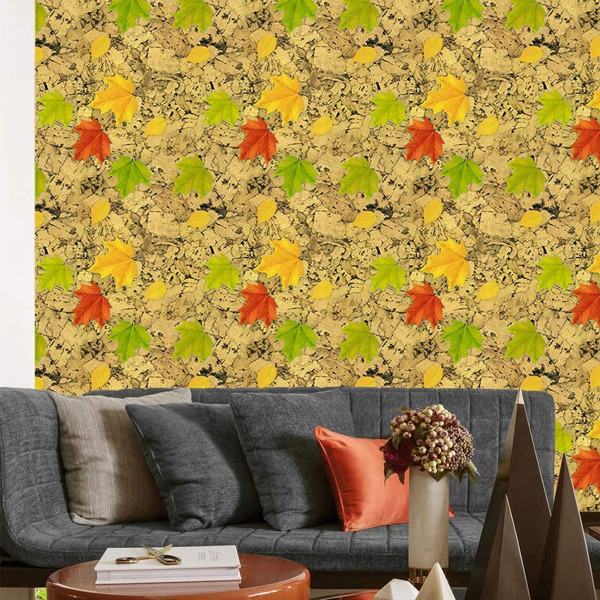 

1sheet Maple Leaf Waterproof Wall Paper, Multicolor