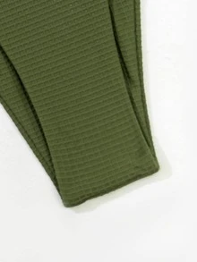 Criss Cross Underwire Bikini Set, For Summer Beach Vacation - Army Green - View 5