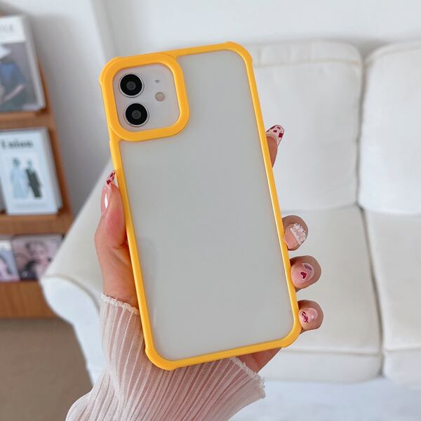 

Contrast Frame Phone Case, Yellow