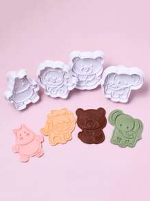 4入組動物設計餅乾模具 - 白色 - 查看 1