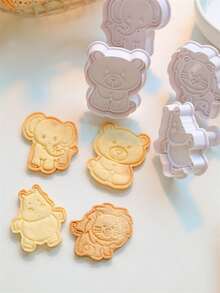 4入組動物設計餅乾模具 - 白色 - 查看 4